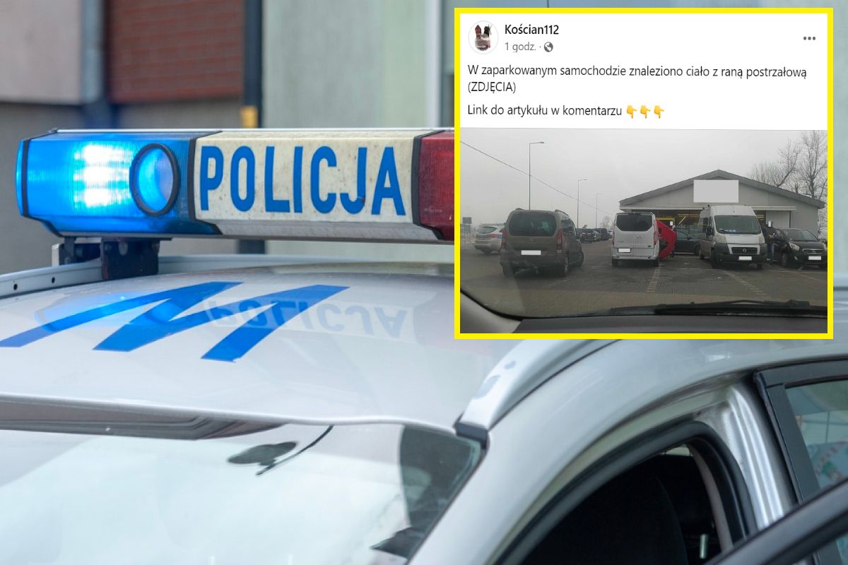 Tragedia na parkingu przy markecie. Znaleziono mężczyznę z raną postrzałową