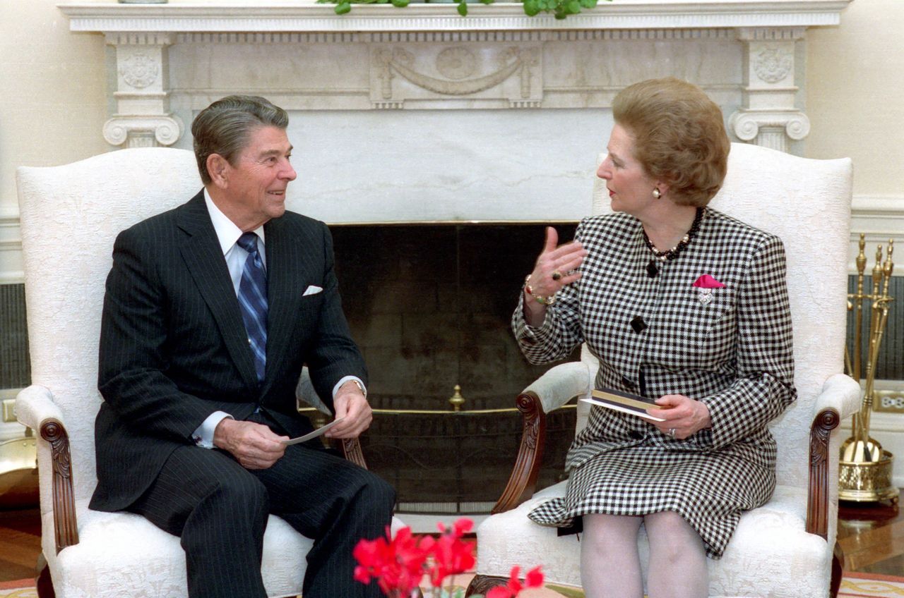 Margaret Thatcher i Ronald Reagan w Białym Domu