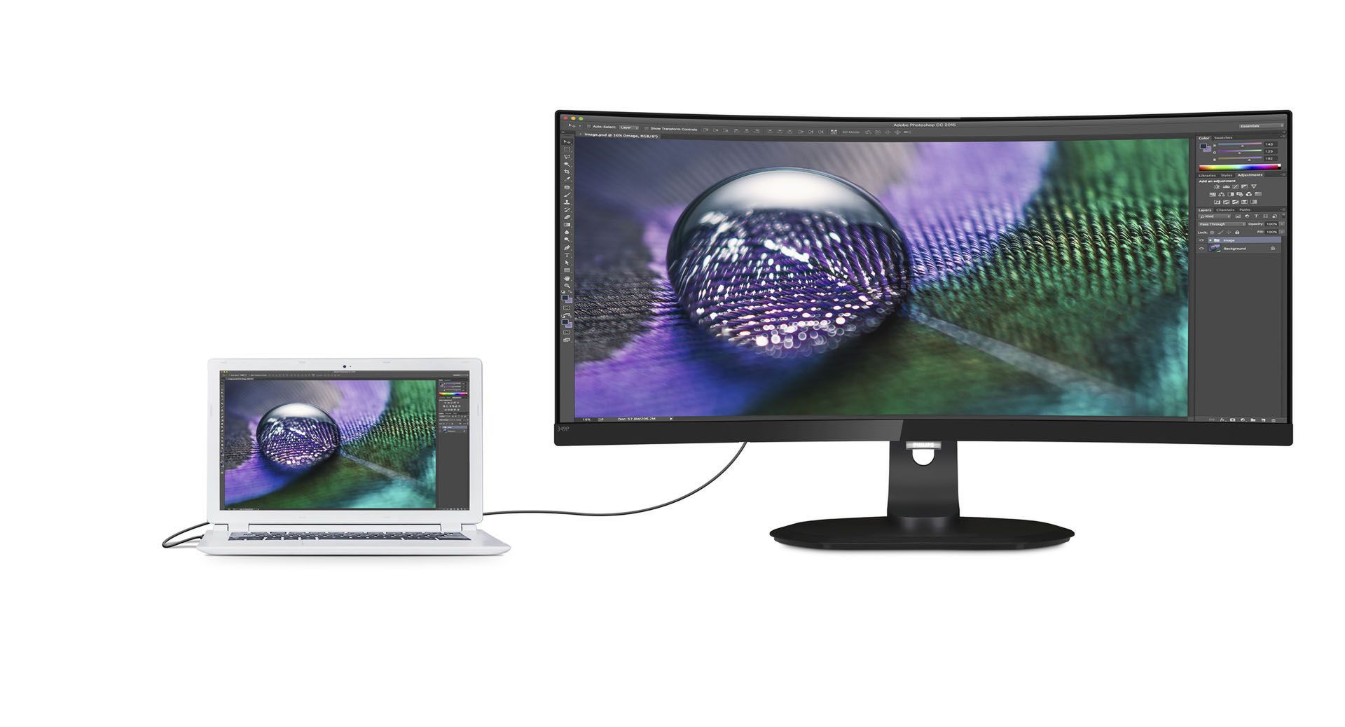 Monitor Philips 349P7FUBEB. Zamiast wielu kabli wystarczy tylko jeden 2