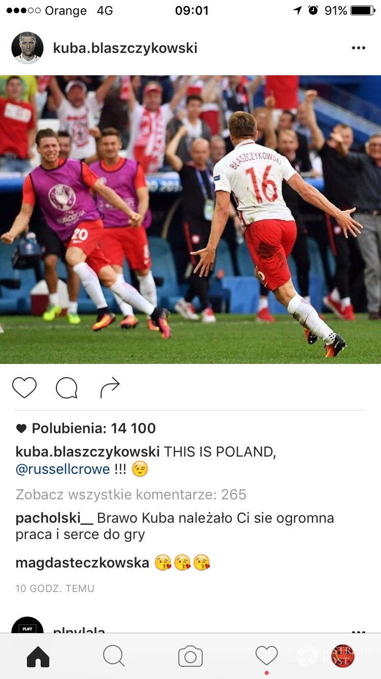 Kuba Błaszczykowski odpowiada Russelowi Crowe