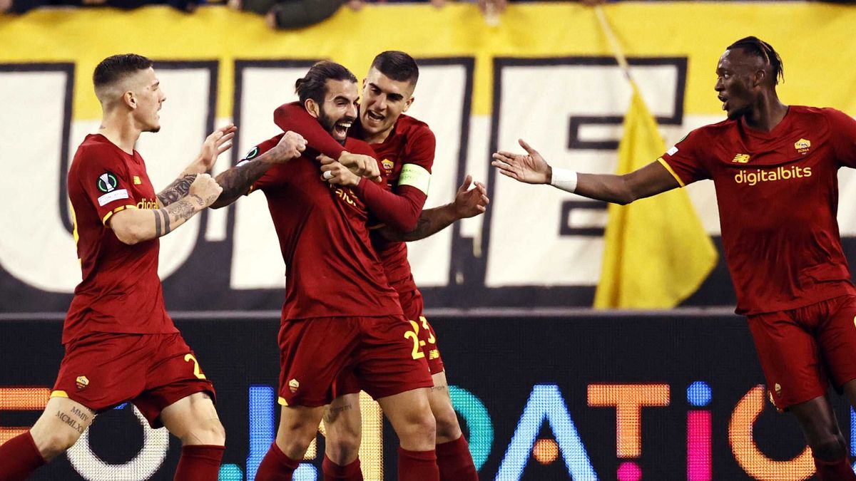 radość piłkarzy AS Roma