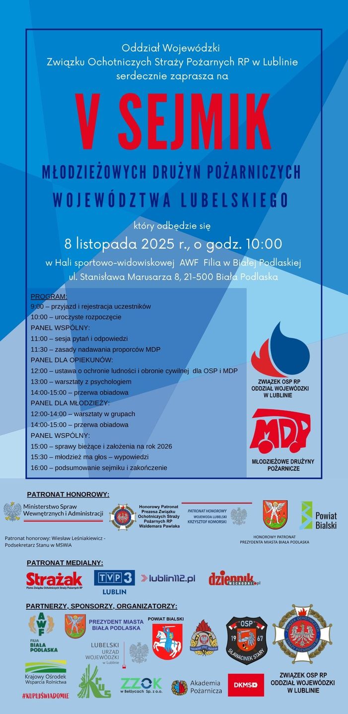 Sejmik Młodzieżowych Drużyn Pożarniczych Województwa Lubelskiego już w ten weekend