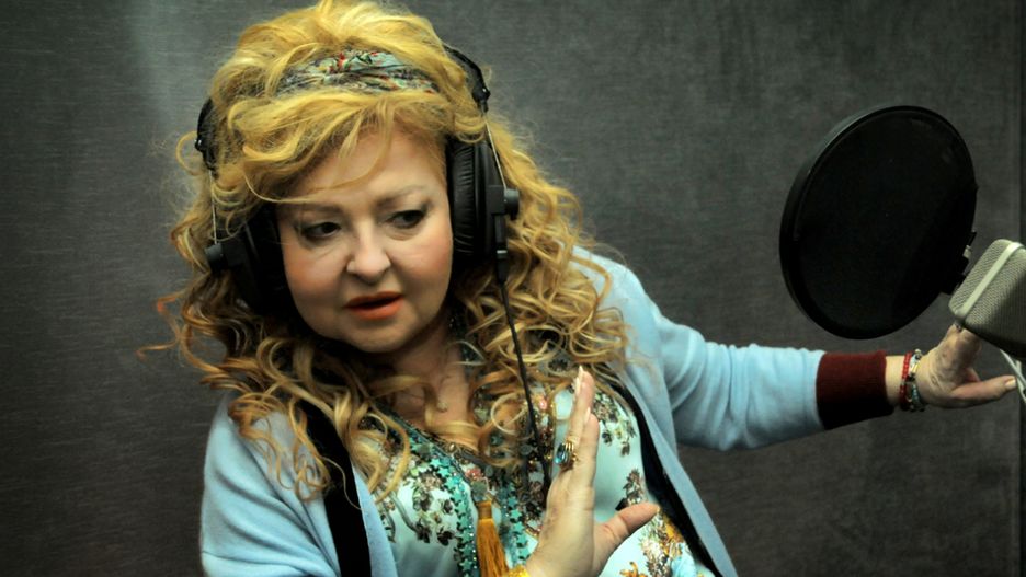 Magda Gessler w studio dubbingowym