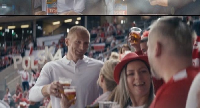 Mateusz Borek i Karol Bielecki "przechodzą na TY" z kibicami w reklamie piwa Tyskie