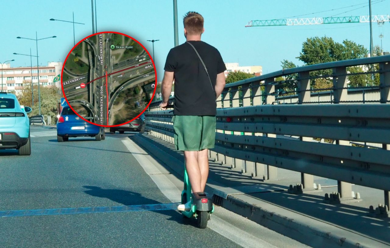 Zdjęcie z Warszawy. Mknął między autami. "Skrajna głupota"