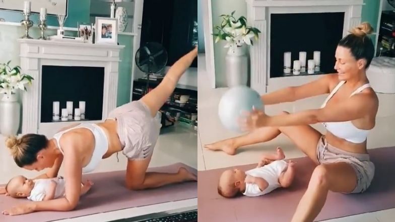 Henio ćwiczy na karimacie