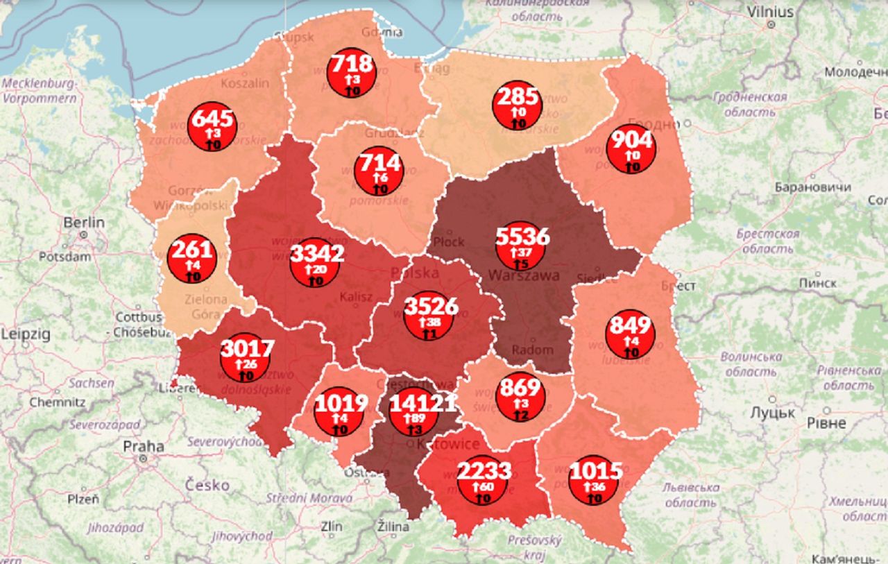 Koronawirus w Polsce. 333 nowe przypadki zakażeń. Już ponad 1 600 zgonów [Aktualna mapa]