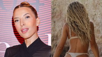 Ewa Chodakowska w bikini eksponuje umięśnione pośladki, pozując tyłem do obiektywu. Petarda?