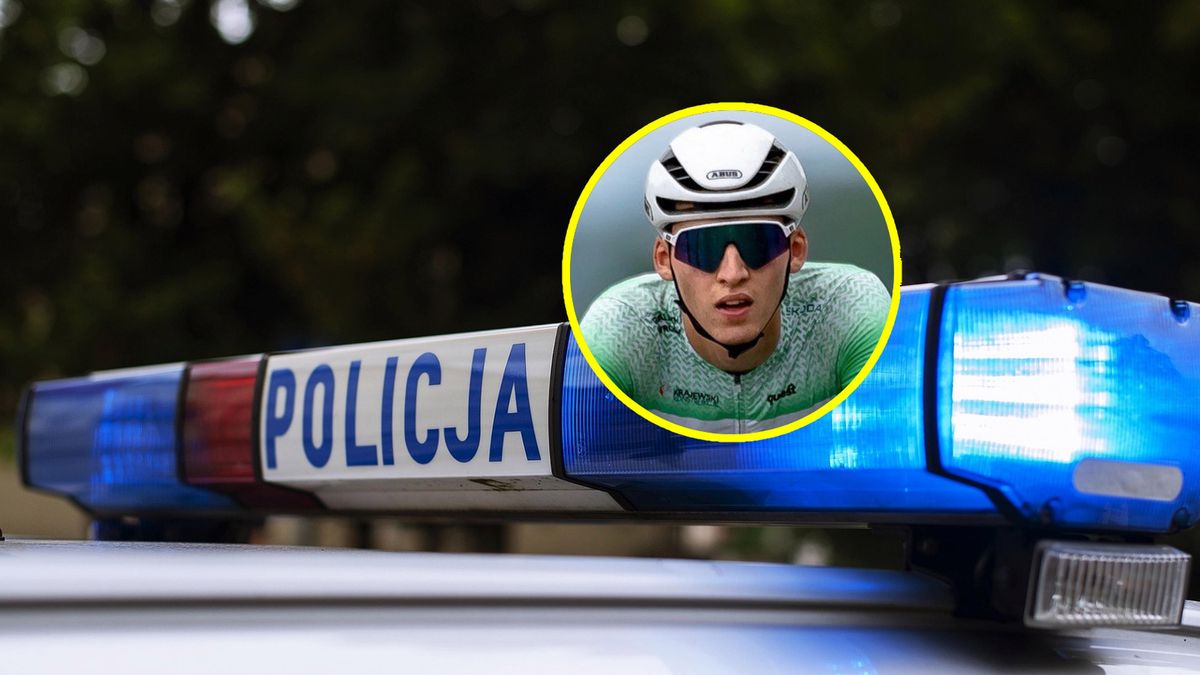 Materiały prasowe / Pixabay / AndrzejRembowski / VeloTalent Cycling Team / Na zdjęciu: radiowóz policyjny, Szymon Wrona w kółku