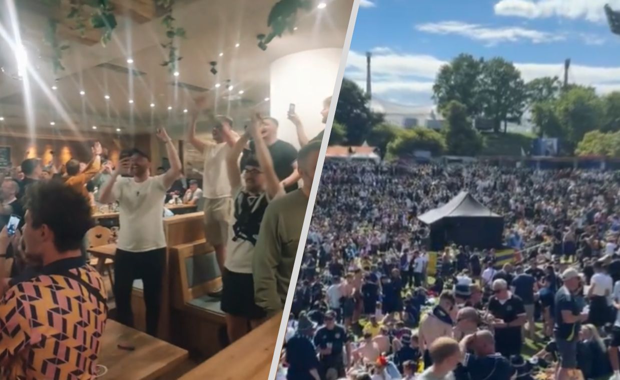 Scotland fans flood Munich streets before Euro 2024 kickoff