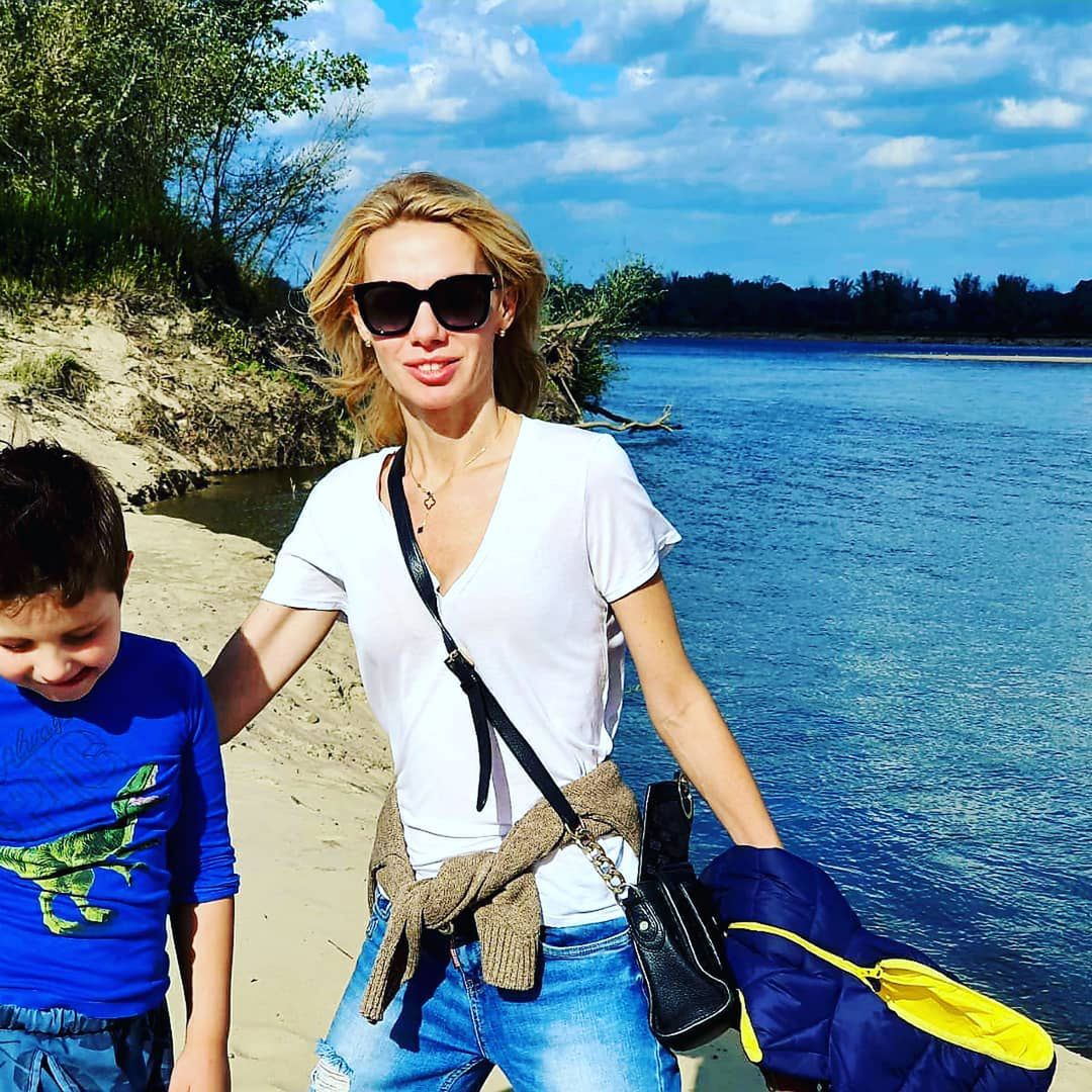 Małgorzata Opczowska z synem