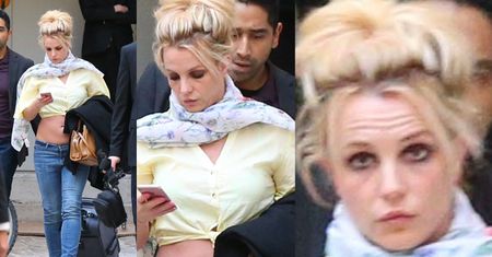 Zmęczona Britney z gołym brzuchem ciągnie za sobą walizkę (FOTO)