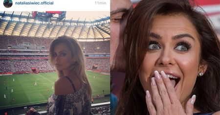 Natalia Siwiec pozdrawia z meczu... "POLSKA-ARMENIA 1-0"