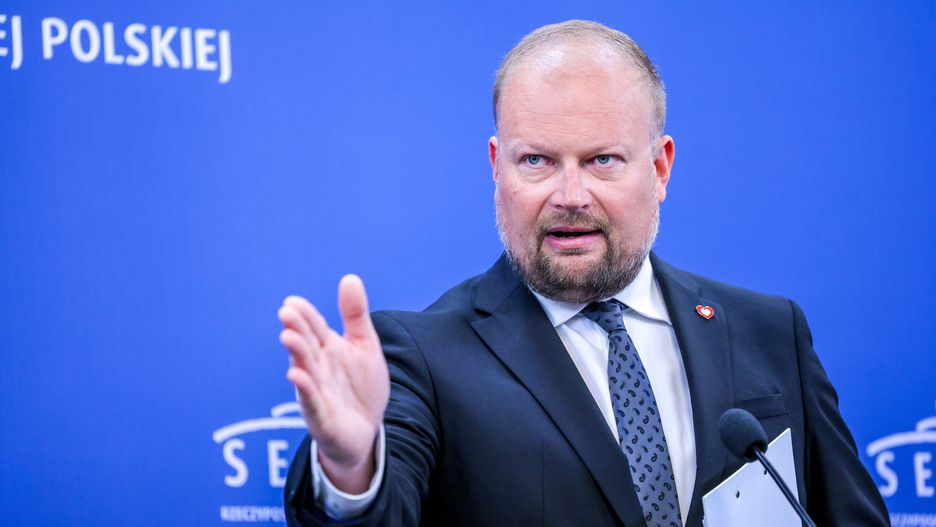 Warszawa, 28.05.2025. Poseł KO Witold Zembaczyński na konferencji prasowej w Sejmie w Warszawie, 28 bm. Temat: Test dla Karola Nawrockiego. (aldg) PAP/Rafał Guz