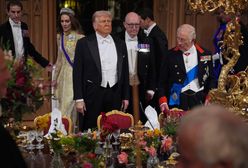 Trump przemawiał na bankiecie. Nagle król Karol wybuchł śmiechem