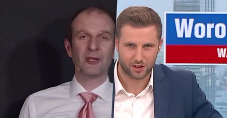 Okrutna kpina z TVP. Kabareciarz pokazał, jak wygląda "rozmowa" w programach Woronicza