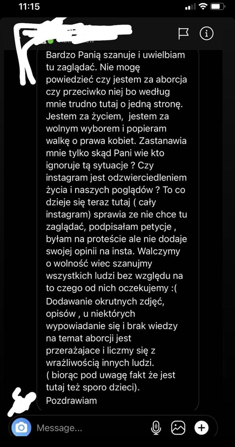 Sara Boruc pokazała wiadomości, które wymieniła z fanką