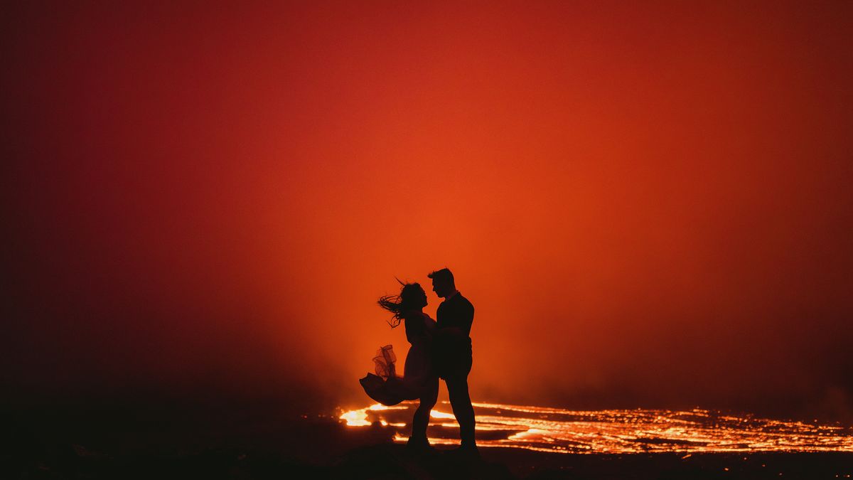 Oświadczyny przy wulkanie. To jest dopiero fotografia ekstremalna! 1