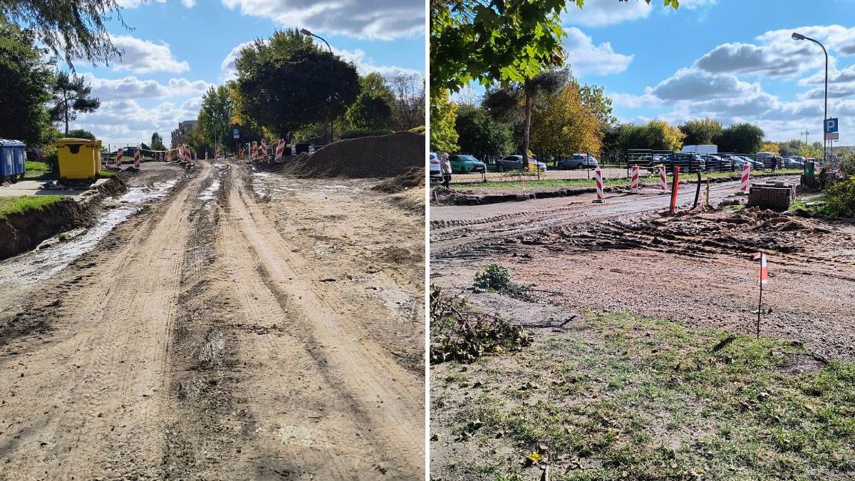 Zdjęcia z terenu budowy przebudowy ul. Samsonowicza
