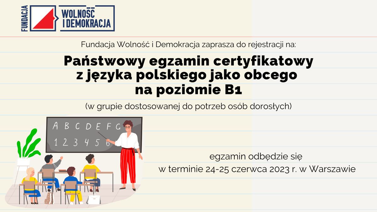 Державний сертифікаційний екзамен з польської мови на рівні В1 для дорослих