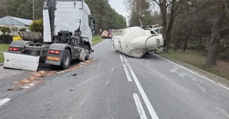 Przewrócona ciężarówka blokuje DK79 Sandomierz – Lipsko