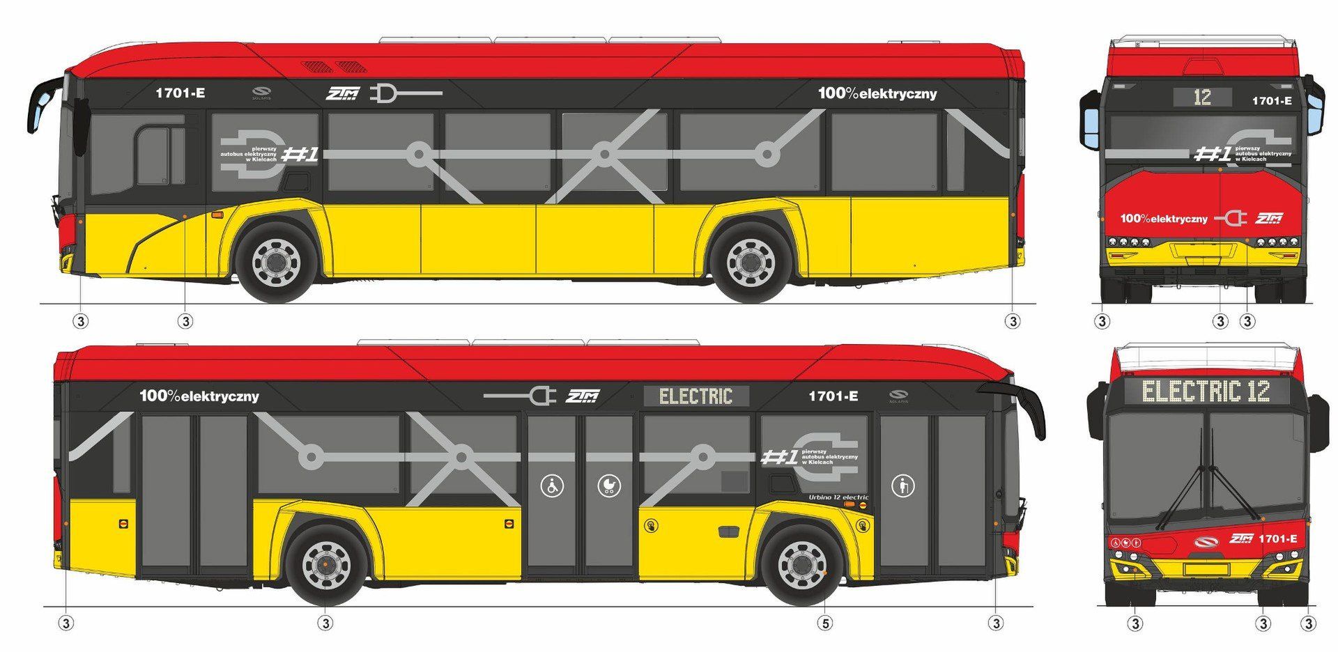 Na zdjęciu autobus numer 1, z dodatkowymi ozdobami na szybach. Autorstwa Oskara Turka.