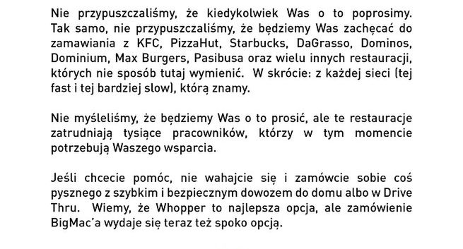 Burger King zachęca do zamawiania jedzenia w McDonald’s