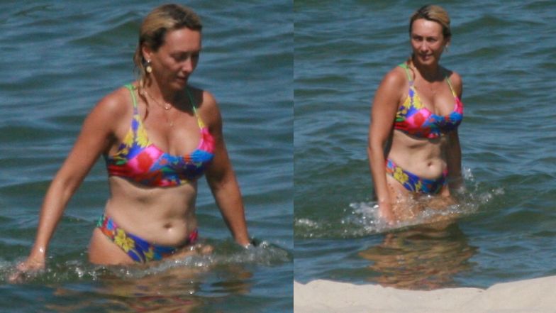 Anna Kalczyńska na plaży