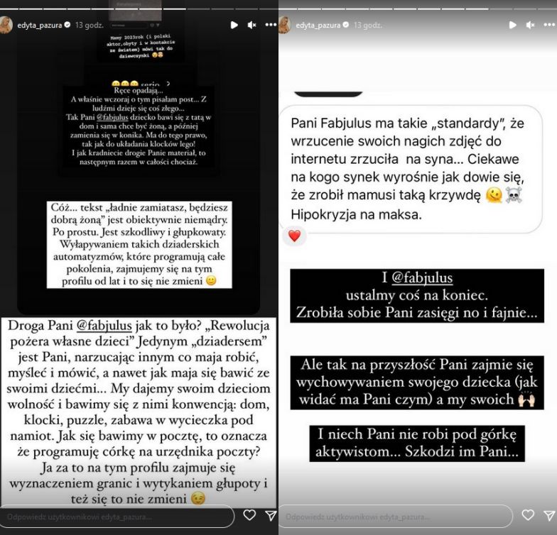 Edyta Pazura kłóci się na Instagramie z Julią Oleś