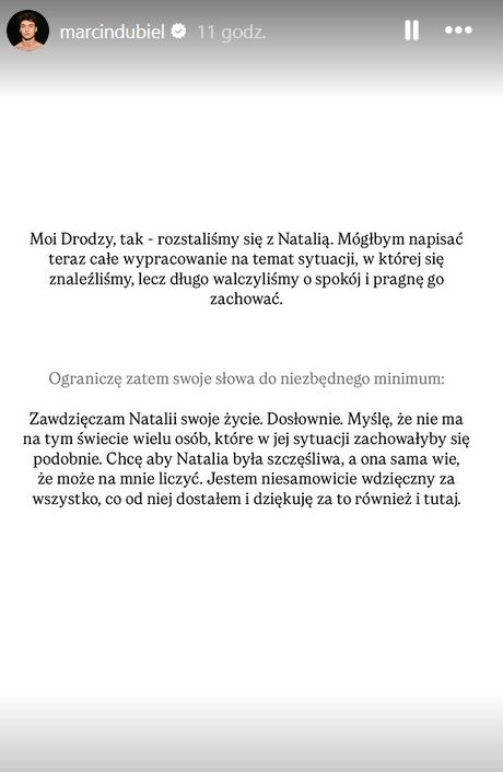 Natsu i Marcin Dubiel rozstali się