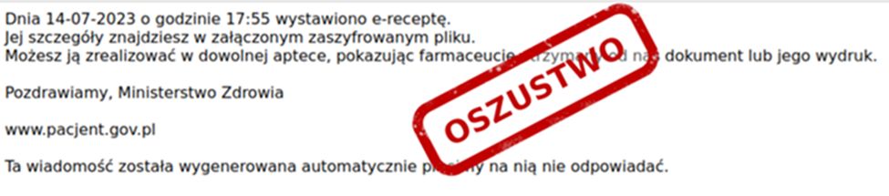 Fałszywy e-mail o e-recepcie