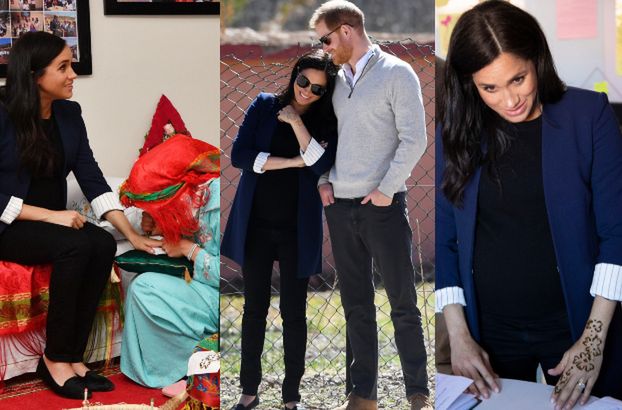 Meghan Markle olśniła mieszkańców Maroka perfekcyjnym francuskim i tatuażem z henny (FOTO)