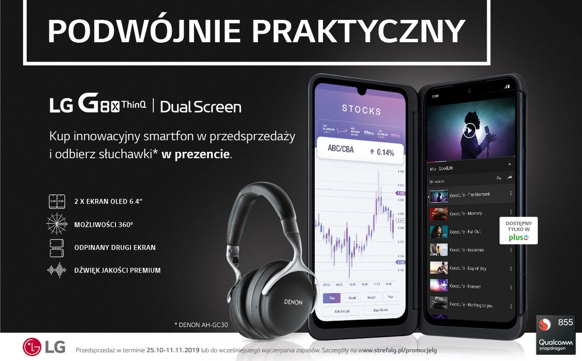 LG G8X ThinQ z podwójnym ekranem w Polsce. W prezencie słuchawki warte 1500 zł 2