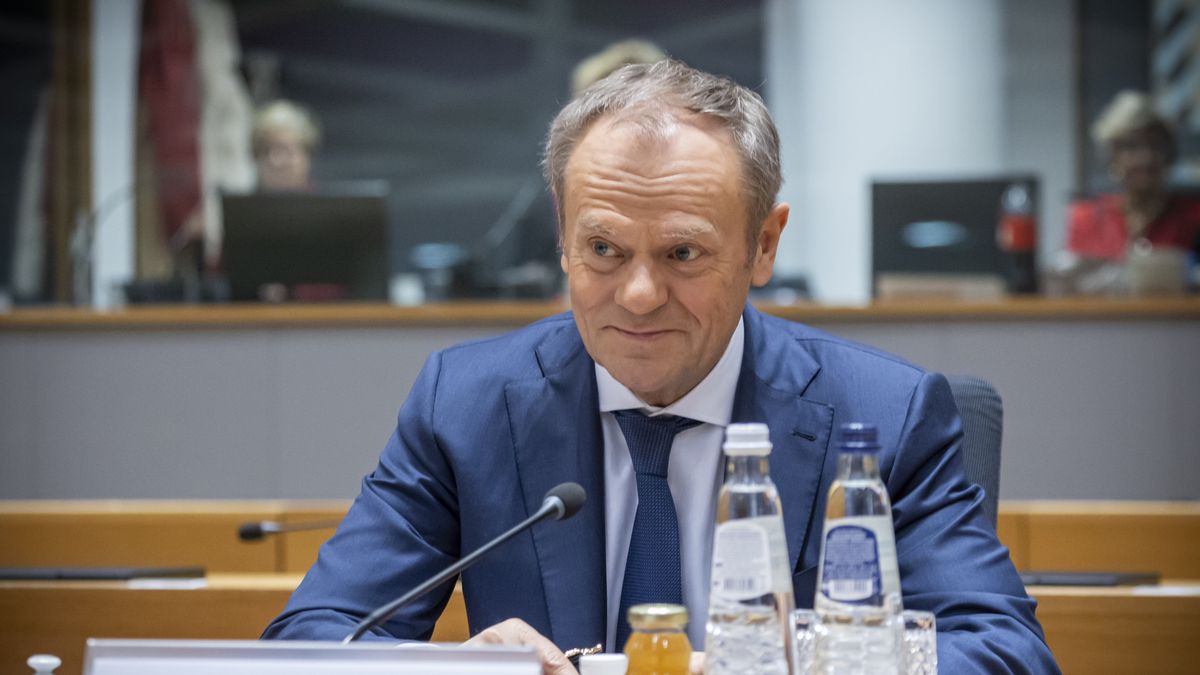 Prime Minister of Poland Donald Tusk before the round table session on the second of the European Council summit at the EU headquarters. Leaders discussed during the meeting Russia's aggression against Ukraine and the Middle East conflict situation while they focused also on security and defense, emphasizing in Europe's need to enhance overall readiness. The bloc discussions span military support for Ukraine, external relations, migration, agriculture, regional conflicts, EU enlargement process. The day marked the celebration for the 30th anniversary of the EEA European Economic Area of the 30 countries participating. Polish PM warned recently that war is a real threat and Europe is in a pre-war era and not ready. EUCO in Brussels, Belgium on March 22, 2024 (Photo by Nicolas Economou/NurPhoto via Getty Images)