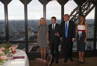 Macronowie goszczą Trumpów na prywatnej kolacji w restauracji na wieży Eiffla! (ZDJĘCIA)