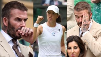 Niewyspany David Beckham podziwia Igę Świątek z trybun królewskich na Wimbledonie (ZDJĘCIA)
