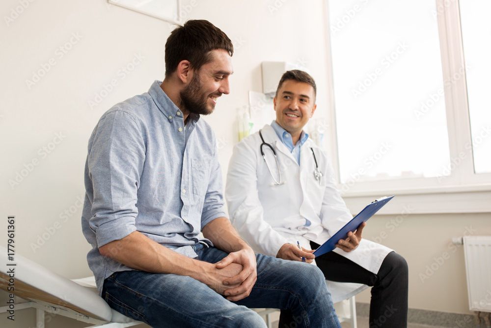 man at the doctor