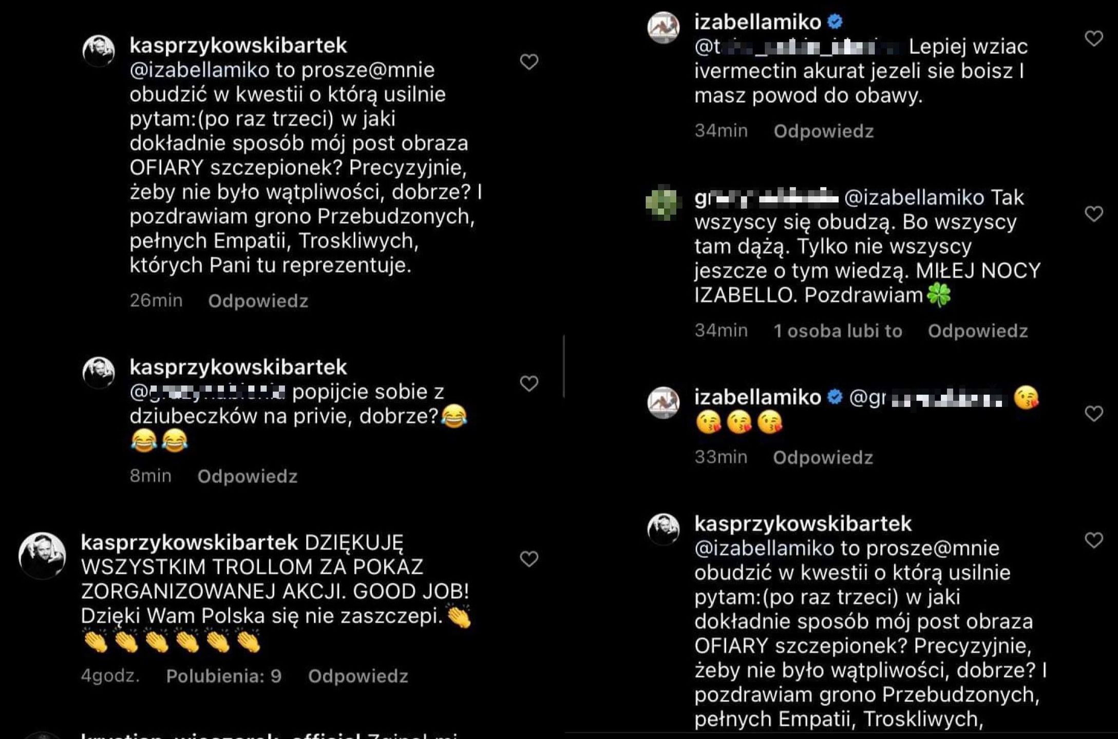 Bartek Kasprzykowski kłóci się z Izabelą Miko