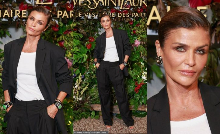Helena Christensen na paryskim evencie Saint Laurent