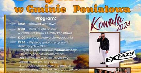 Dożynki w Kowali Drugiej 2024. Gwiazdą imprezy zespół Extazy. Zobacz godzinowy program