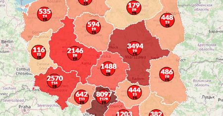 Koronawirus w Polsce. Mapa zarażeń pokazuje aktualne dane. Ponad 1050 ofiar śmiertelnych