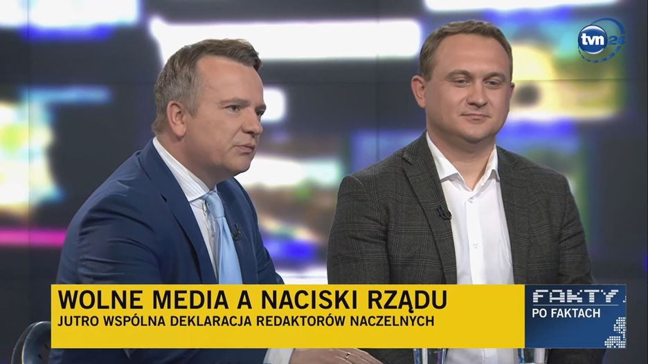 Paweł Kapusta, naczelny WP i Andrzej Stankiewicz, wicenaczelny Onetu mówili w TVN24 o naciskach na media ze strony rządzących.