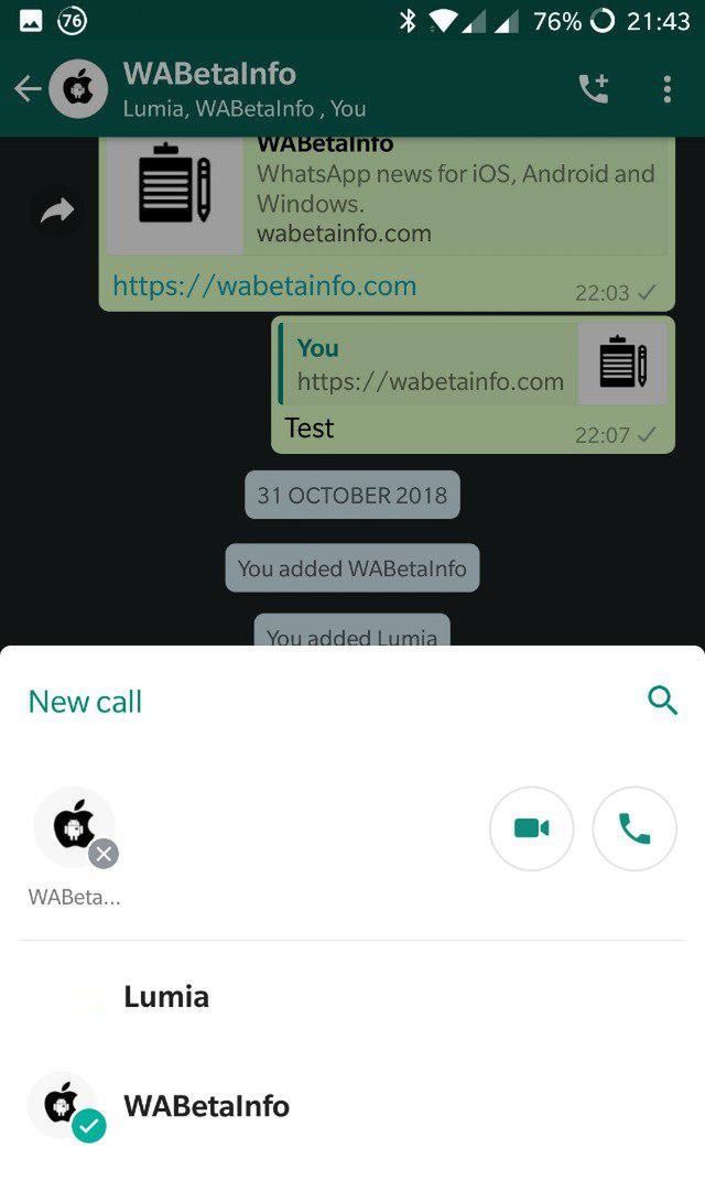 WhatsApp beta, źródło: WABetaInfo.