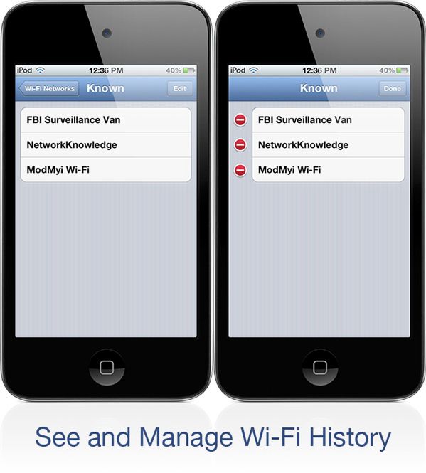 Zarządzanie historią używanych sieci Wi-Fi na iOS
