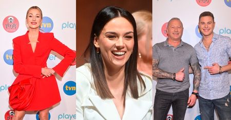 "Azja Express". Gwiazdy nowego sezonu przybywają na czerwony dywan: Daria Ładocha jako Pani Róża, elegancka Paulina Krupińska, Adam Zdrójkowski z tatą... (ZDJĘCIA)