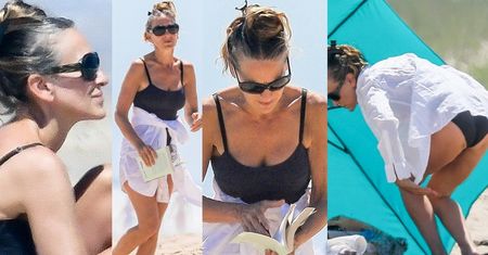 55-letnia Sarah Jessica Parker oddaje się lekturze na plaży w Hamptons (ZDJĘCIA)
