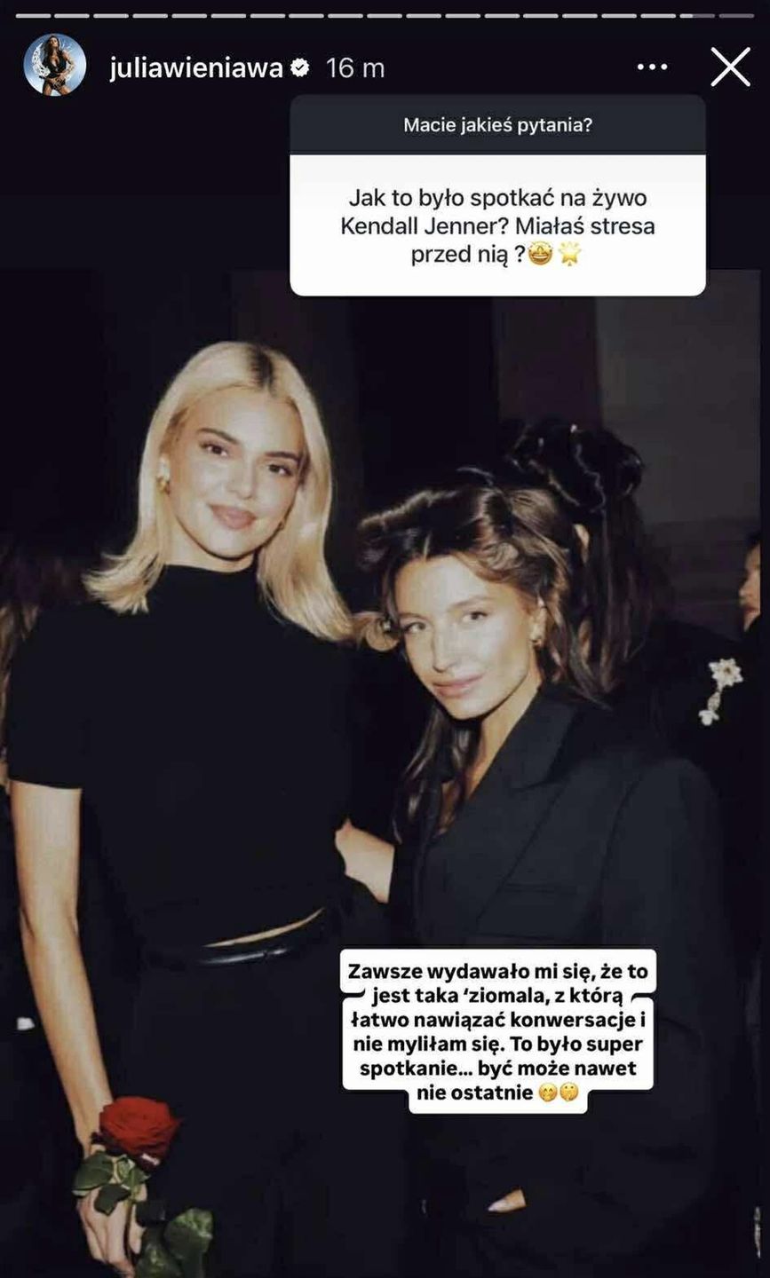 Julia Wieniawa o spotkaniu z Kendall Jenner