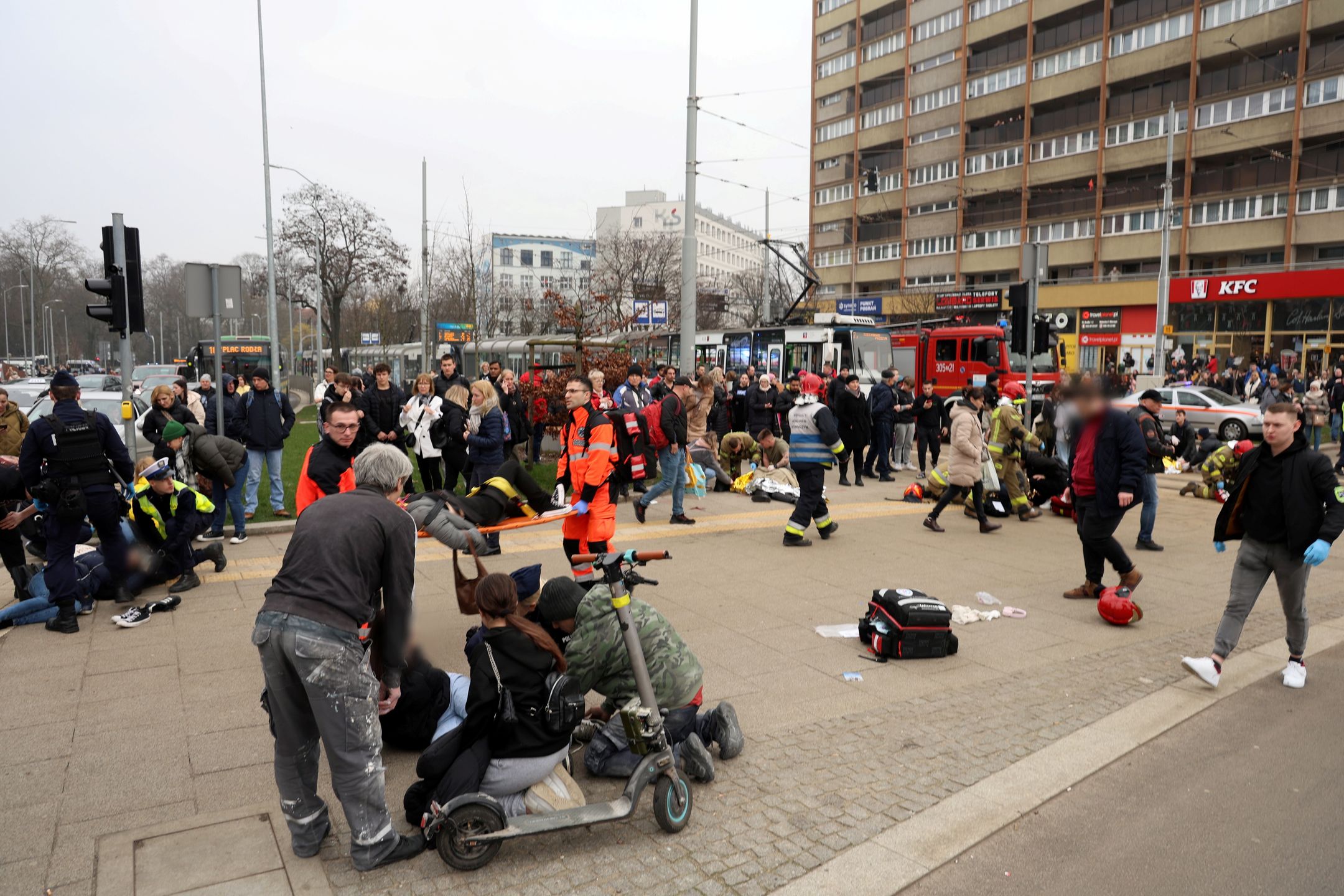 Wypadek na pl. Rodła w Szczecinie