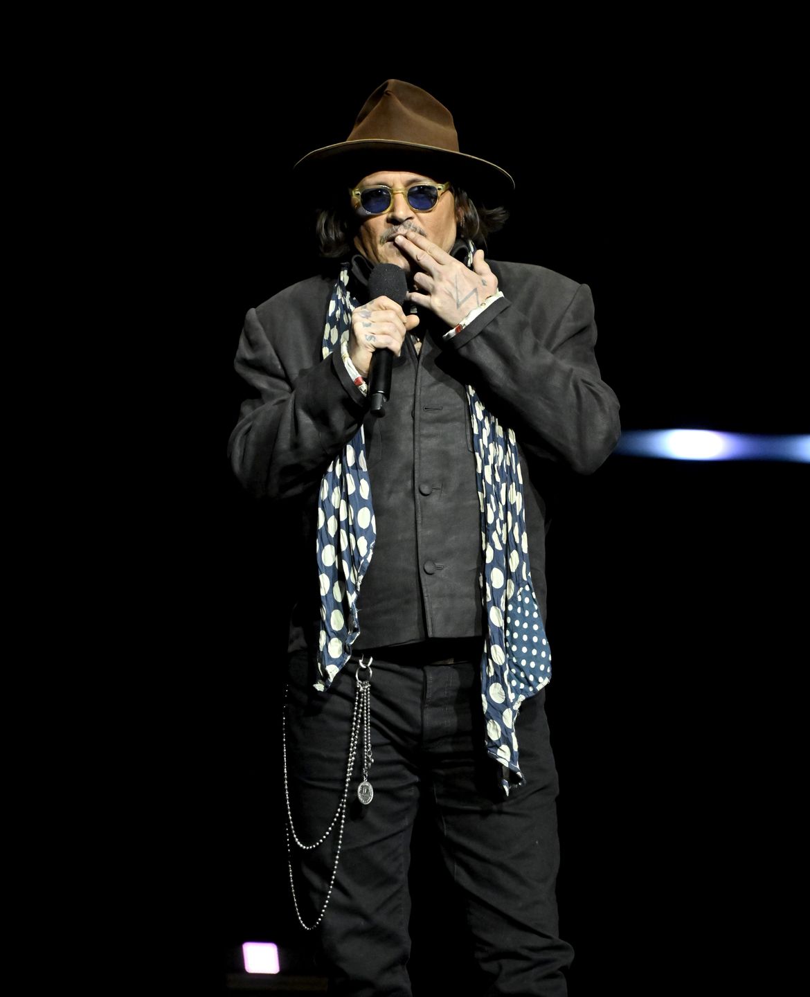 CinemaCon 2026 - Paramount Pictures Invites you to an Exclusive Presentation Highlighting its Upcoming Slate
LAS VEGAS, NEVADA - APRIL 16: Johnny Depp speaks during CinemaCon 2026 - Paramount Pictures invites you to an exclusive presentation highlighting its upcoming slate at The Dolby Colosseum at Caesars Palace during CinemaCon, the official convention of Cinema United on April 16, 2026, in Las Vegas, Nevada. (Photo by David Becker/Getty Images for CinemaCon)
David Becker