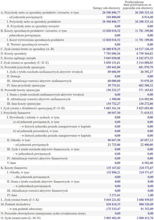 Wyniki finansowe Synergic